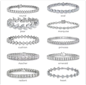 Pulsera de tenis de oro blanco con diamantes chapados en rodio de 10K/14K/18K, corte redondo, cierre tipo brazalete, joyería unisex, regalo - Product Image 3