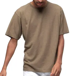 Camiseta de cáñamo para hombre al por mayor Camiseta de cáñamo de manga corta para hombre Camiseta de algodón de cáñamo Camiseta lisa en blanco con cuello redondo para hombre EE. UU.