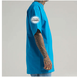 เสื้อยืดสตรีทแวร์โอเวอร์ไซส์แบบหนา พิมพ์ลายตามสั่ง ขายส่งจำนวนมาก ผ้าคอตตอนหวี 100% ทรงบ็อกซี่ - Product Image 1