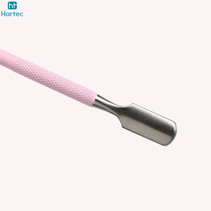 Salon-Quality Nail Grooming Stainless Steel Cuticle Pusher with Comfortable Pink Anti Grip Professional Nail Cuticle Pusher <b>Tool</b> - Product Image 6