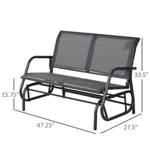 Dondolo a Doppia Seduta per 2 Persone con Telaio in Acciaio Verniciato a Polvere per Patio, Portico o Giardino - Product Image 3