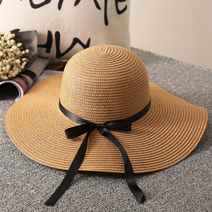 Custom Natural Grass <b>Floppy</b> Straw <b>Hat</b> Wide Brim Summer Beach <b>Sun</b> <b>Hat</b> Unisex OEM ODM Private Label with Ribbon & Rope - Product Image 6