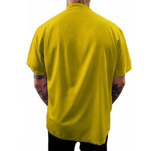 Chemise de travail jaune à manches courtes pour hommes, avec poche poitrine et col, modèle Barber - Product Image 2