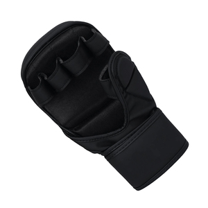 Professional MMA Boxing Gloves PU Leather Lightweight Adjustable Wrist Strap UV Protection <b>Hook</b> & Loop Closure Unisex Black - Product Image 6