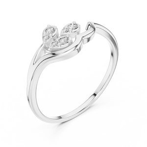 Anillos de oro macizo de 14k para mujer con diseño de hoja de Aries Jewel, minimalistas, con diamantes de corte redondo, para compromiso, aniversario, boda. - Product Image 5