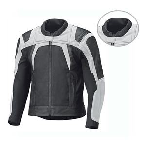 Nueva chaqueta de cuero PU para motocicleta negra y gris, ropa deportiva transpirable impermeable de retazos de talla grande para motociclistas - Product Image 5