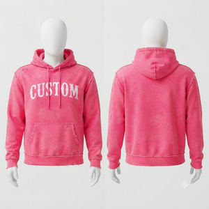 Custom <b>Pink</b> Hooded <b>Sweatshirt</b> Unisex Cotton French Terry Pocket Design Oversized Casual Autumn Wear - Product Image 1