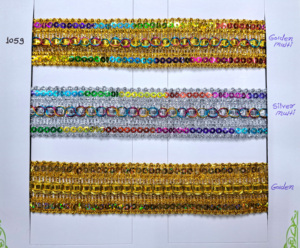 Cinta de encaje metálica de hilo dorado y plateado, tejida para decoración de costura, ribete de encaje de ganchillo, multicolor dorado y plateado - Product Image 4