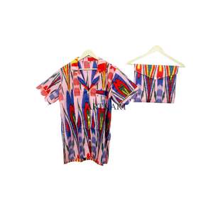 Conjunto de Pijama de Verano 100% Algodón Puro, Elegante y Clásico, con Estampado a Mano, Pantalones Cortos Tipo Canguro con Bolsillos, Suave y Transpirable - Product Image 2