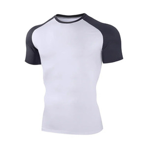 T-shirt de compression pour homme 100% coton, jersey uni, sérigraphie, manches courtes, séchage rapide, écologique, 4XL, entraînement fitness - Product Image 4