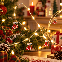 Guirlandes lumineuses LED en forme de chaussette de Noël, guirlandes féériques en fil de cuivre blanc chaud pour la décoration intérieure des fêtes, des arbres de Noël et des fêtes à domicile