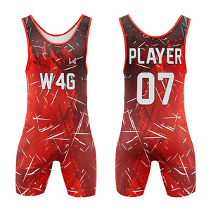 Ropa de Artes Marciales Personalizada de Secado Rápido, Ligera, Transpirable y Elástica de Spandex y Poliéster, Singlet de Lucha Libre - Product Image 1