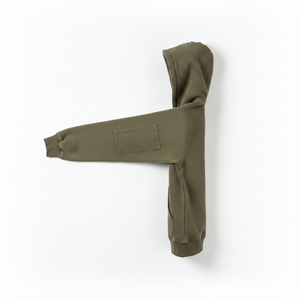 Sudadera con Capucha y Media Cremallera para Hombre, Color Verde Oliva, Corte Regular, Felpa Francesa, Informal, con Bolsillo Delantero, para Invierno - Product Image 6