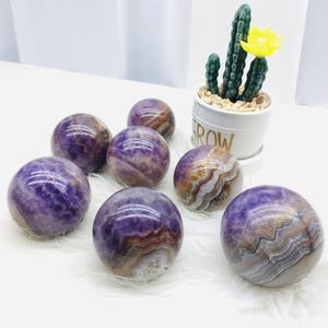 ลูกปัดอะเมทิสต์สีม่วงเม็กซิโกทรงกลมสำหรับตกแต่งลายลูกไม้ประหลาด - Product Image 1