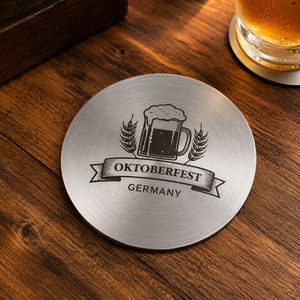 Laser Engraved Square Steel Coaster – Sandblasted Finish Conference Giveaway, Sales Incentive & <b>Bar</b> Accessory Bulk - Product Image 4