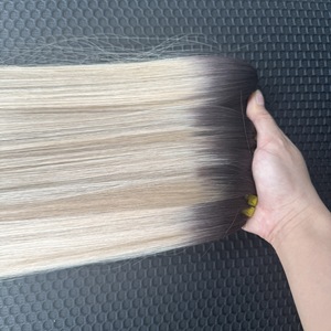Precio al por mayor 100% Raw Virgin Vietnamese Human Lace Wig Weft Straight Ombre Ash Color Super Double Drawn Extensiones de cabello - Product Image 1