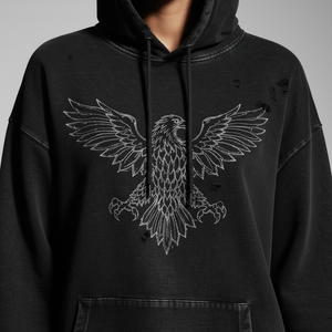 Sudadera con Capucha Personalizada de Alta Densidad (GSM) para Hombre, 400, 450, 600 GSM, Lavado Ácido, Estilo Vintage, Desgastada, Efecto Descolorido por el Sol, Sudadera Tipo Pullover, OEM - Product Image 5