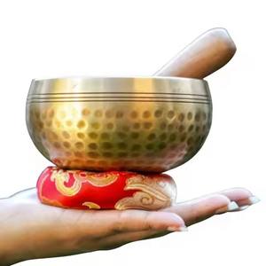 Bol chantant décoratif en métal pour la méditation, la thérapie sonore, le yoga, la guérison et la pratique de la pleine conscience - Product Image 1