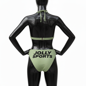 Conjunto de Bikini de Lujo para Mujer en Verde Salvia, Tejido de Nylon y Spandex con Nervaduras GSM, Ajuste Suave, Logotipo Personalizado con Transferencia Térmica - Product Image 2