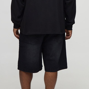 Servicios OEM y ODM: Jorts de mezclilla personalizados estilo vintage lavado con dobladillo sin rematar, de longitud corta, estilo holgado, ligeros, para hombre. - Product Image 4