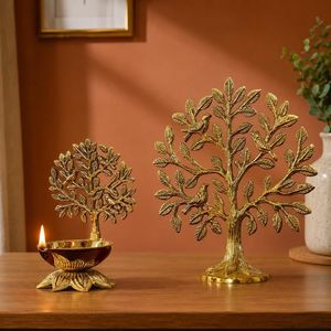 Sculpture d'arbre traditionnelle en laiton de 6 pouces, décoration de bureau Feng Shui, artisanat en métal, ornement pour la maison et le bureau, design Art Déco - Product Image 3
