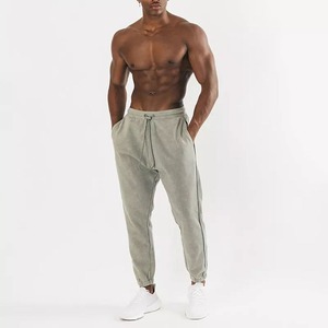 Men's Gray Elastic Waist Drawstring Sweatpants With Side Pockets Casual Joggers Breathable Knitted Fabric Spring Wear For Men - Product Image 1
