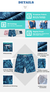 Pantalones Cortos de Playa Personalizados de Alta Calidad para Hombre, Talla Grande, Secado Rápido, Transpirables, Ecológicos, Estilo Urbano, Estampados, con Cordón Ajustable - Product Image 6