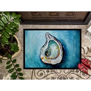 New J Mac Oyster Doormat Non-Slip Washable Low Pile 18H X 27W <b>Indoor</b> and Outdoor Entryway Rug Front <b>Door</b> <b>Mat</b> - Product Image 3