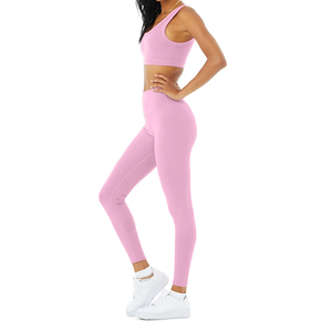 New Arrival Women's Gym <b>Legging</b> and Bra Set High Quality Breathable Solid <b>Pattern</b> Yoga Sets on Trend Price - Product Image 2