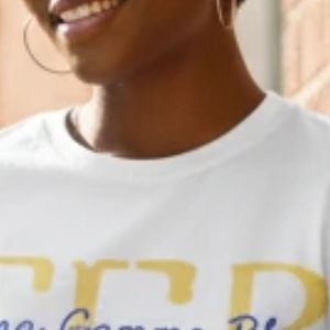 Camiseta de algodón tipo grecia Sigma Gamma Rho, personalizada con estampado, para mujer, ropa de hermandad, top informal con cuello redondo, estilo streetwear, venta al por mayor - Product Image 3