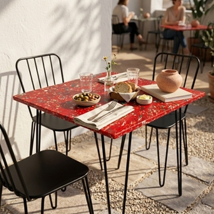 Mesa de Comedor Cuadrada de Plástico Reciclado, Muebles Modernos Ecológicos y Duraderos para el Hogar, Hotel, Restaurante y Cafetería - Product Image 3