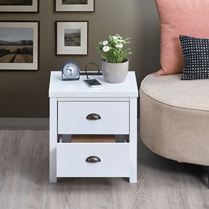 Pre-Assembly Nightstand with Charging Station USB Type-<b>C</b> Drawer Slide for Bedroom or Living Room End <b>Table</b> Drawers - Product Image 5