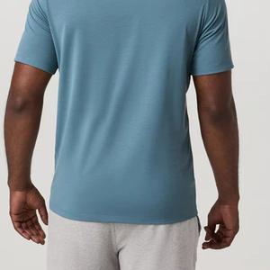 <b>Mens</b> Sky Blue Performance T Shirt For <b>Men</b> With Custom Logo Smooth <b>Stretch</b> Fabric Athletic Casual Lifestyle Crew Neck Tee - Product Image 6