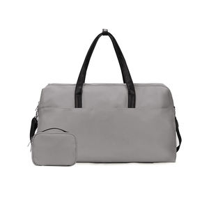 Large Capacity High Quality Lightweight <b>Grey</b> Polyester Travel Duffle <b>Bag</b> Water Resistant Oxford Gym <b>Tote</b> Adjustable Shoulder - Product Image 3