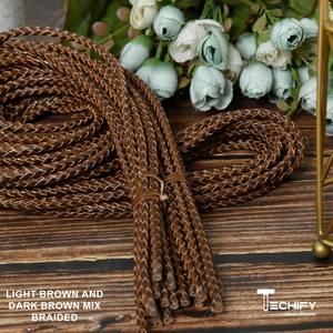 Most Selling Braided Bolo Leather <b>Cords</b> with Natural Edges Antique Shades Braided Leather <b>Cord</b> for Export Sale - Product Image 3