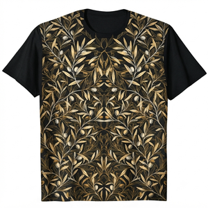 Camiseta de Manga Corta con Cuello Redondo para Hombre, Estilo Urbano, 100% Algodón, Transpirable, de Secado Rápido, con Estampado por Sublimación en la Parte Delantera - Product Image 1
