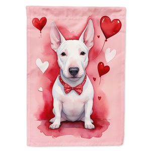 Bull Terrier วันวาเลนไทน์หลากสีธงตกแต่งสวนกล่องจดหมายแบนเนอร์สำหรับลานสนามหญ้างานศิลปะสำหรับดอกไม้ - Product Image 1