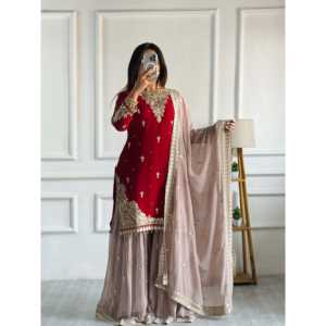 Conjunto de Top Plazzo Dupatta para mujer - Product Image 4