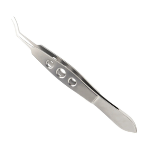 Pinzas Lehner para Capsulorrexis, Curvas, Puntas de Agarre Muy Delicadas, 10.5 cm, Punta Angular de 13 mm, Microcirugía Oftálmica Manual - Product Image 1