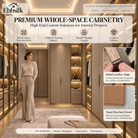 Spécifications du Matériel : Système de Dressing en Cuir, Dressing Modulable, Finition Premium, Armoires Sur Mesure pour Projets Hôteliers
