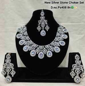 Traditional Ethnic Alloy Silver Plated Coral Flower Design High Quality Choker <b>Set</b> Earrings Necklace Women's Wedding Party Gift - Product Image 4