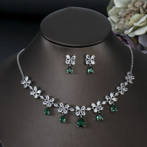 Conjunto de Collar Romántico Unisex con Diamantes Blancos Naturales de Corte Brillante Redondo, Certificados por IGI, Chapados en Oro de 18K, para Joyería de Boda - Product Image 2
