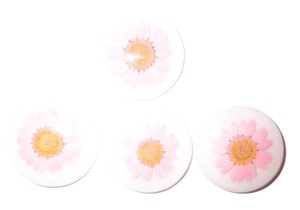 Flor de margarita de Snowland, espécimen real en cabujón de plástico redondo de 38x38 mm, base plana blanca para manualidades y fabricación de joyas - Product Image 4