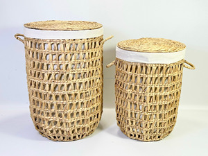 Cesto de Ropa Redondo Ovalado de Primera Calidad, Gran Tamaño, Estilo Rústico, Organización para Hotel, Villa, Restaurante - Product Image 4