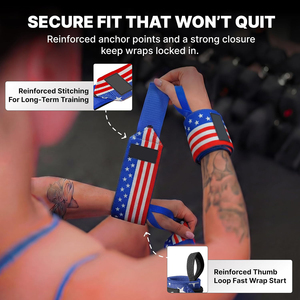 Neoprene <b>Wrist</b> Wraps <b>Gym</b> Weightlifting <b>Support</b> Adjustable Compression Straps - Product Image 2