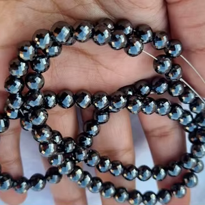 Perlas de Moissanita Negra de 7mm, Corte Brillante Redondo Facetado, 116ct, para Fabricación de Joyas y Regalos - Product Image 1