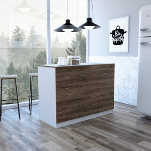 Mobile Base da Cucina Grecia Bianco/Noce Scuro con Tre Cassetti e Due Ripiani Interni - Product Image 5