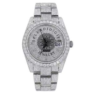Reloj de Lujo para Hombre con Moissanita, Caja de Plata de 28mm, Movimiento Analógico ETA de Cuarzo, Esfera de Cristal de Zafiro y Números Romanos - Product Image 1