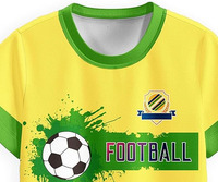 Uniforme de Fútbol Personalizable para Niños, Ecológico, sin Costuras, con Diseño de Bandera, Talla Grande, Secado Rápido, 100% Jersey