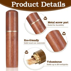 8pcs Portable Wooden Toothpick Dispenser Multi-Function <b>Case</b> for Storing <b>Needles</b> Pilots Toothpicks - Product Image 1